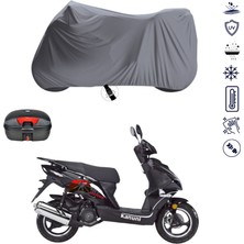 Teksin Kanuni Rokko 150 Çantalı Motosiklet Brandası 4 Mevsim Su Geçirmez Motor Brandası