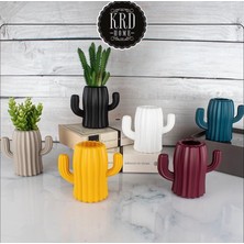 KRD Home Kaktüs Saksı - 11 cm - Beyaz