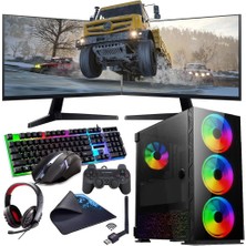 Rogame Intel I3 13100F 16GB 240SSD 1tb HDD 4gb GTX1650 Çift 24" Mon. (Gaming Set)