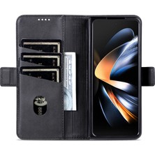 Cool-M Samsung Galaxy Z Fold5 5g Pu Deri Deri Cüzdan Kılıf Flip Folio Stand Telefon Kapağı (Yurt Dışından)