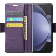 Samsung Galaxy Z Fold5 5g Rfıd Engelleme Cüzdan Deri Kasa Telefon Stand Kapağı (Yurt Dışından)