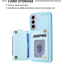 Cool-M Samsung Galaxy S21 Fe 5g Yüzük Kickstand Case Pu Deri+Tpu Kart Tutucu ile Arka Kapak (Yurt Dışından)