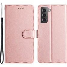 Samsung Galaxy S21+ 5g Pu Deri+ Tpu Telefon Koruyucusu, Cüzdan Işlevi Stand Ipek Doku Flip Case El Kayışı ile (Yurt Dışından)