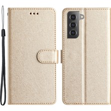 Cool-M Samsung Galaxy S21+ 5g Pu Deri+ Tpu Telefon Koruyucusu, Cüzdan Işlevi Stand Ipek Doku Flip Case El Kayışı ile (Yurt Dışından)