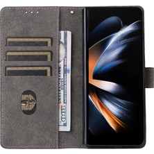 Cool-M Samsung Galaxy Z Fold5 5g Rfıd Engelleme Cüzdan Telefon Kapağı Kayışla Pu Deri Kılıf (Yurt Dışından)