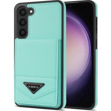 Samsung Galaxy S23+ Kickstand Cover Rfıd Engelleme Kartı Tutucu Pu Deri Kaplamalı Tpu Telefon Kılıfı (Yurt Dışından)