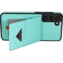 Samsung Galaxy S23+ Kickstand Cover Rfıd Engelleme Kartı Tutucu Pu Deri Kaplamalı Tpu Telefon Kılıfı (Yurt Dışından)