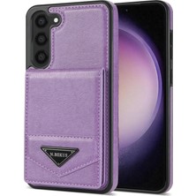 Cool-M Samsung Galaxy S23+ Kickstand Cover Rfıd Engelleme Kartı Tutucu Pu Deri Kaplamalı Tpu Telefon Kılıfı (Yurt Dışından)