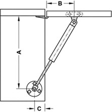 Arx Dolap Kapak Pistonu Mutfak Dolabı Kapağı Gazlı Amortisörlü Piston 120N / 27CM Uzun