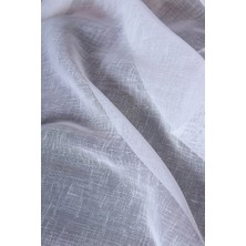 Jwk Fabrics Beyaz Renk Keten Foldet Tül Kumaşı 2.5 Metre (250X300)