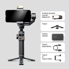 Hohem iSteady M6 Kit Yapay Zeka Takip Sensörlü 3 Eksenli Telefon Sabitleyici Gimbal