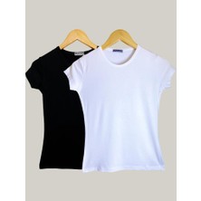 Betimoda Kadın Kısa Kol Bisiklet Yaka Body Karışık Renk 2 Adet