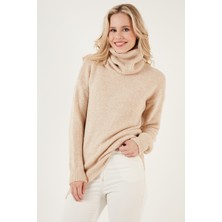 Lela Balıkçı Yaka Örme Uzun Kazak Bayan Kazak 4615018