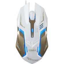 Gomax M2 Rgb Işıklı Optik Oyuncu Faresi - Gaming Mouse-Beyaz