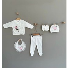 Buse & Eylül Bebe Ortanca Çiçek Desenli 5 Parça Kız Bebek Hastane Çıkışı