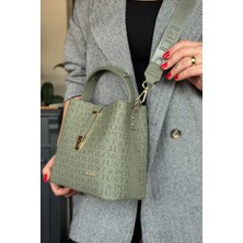 Just Polo Baskı Desenli Özel Seri Kadın Omuz Çantası   92055-GQ Yeşil