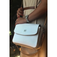 Just Polo 2 Askılı 5 Bölmeli Özel Seri Kadın Çapraz Omuz Çantası 4063 Beyaz