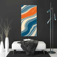SML Tablo Mavi ve Turuncu Abstract Dalgalı Çizgiler Kanvas Tablo