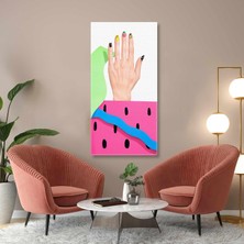SML Tablo Renkli Tırnaklar Nail Art Geometrik Şekiller Kuaför Dekorasyon Kanvas Tablo