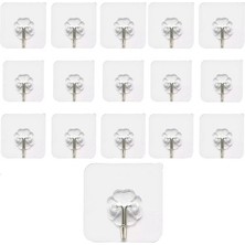 Feyza Kendinden Yapışkanlı Askı Şeffaf Banyo Mutfak Havlu Askısı Tekli Askı 6*6 cm