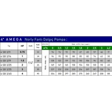 Amega 4 Sb 3/11 0.75 Hp Motora Döküm Başlıklı Norly Fanlı 4" Dalgıç Pompa Kademesi