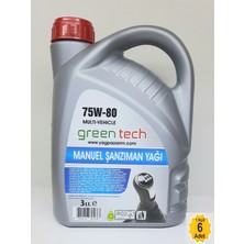 Greentech 75W-80 Manuel Şanzıman Yağı 3 Litre 1 Koli 6 Adet