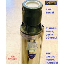 Vortex 6 Nr 25-14 15 Hp Motora Paslanmaz Çelik Gövdeli Norly Fanlı Kum Savaşcısı 6" Dalgıç Pompa Kademesi