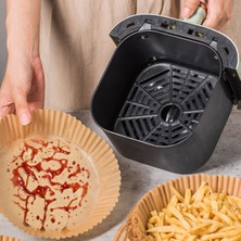 Buffer 50 Adet Air Fryer Pişirme Kağıdı Tek Kullanımlık Yağ Geçirmez 23 cm Yuvarlak Pişirme Kağıdı Xxl