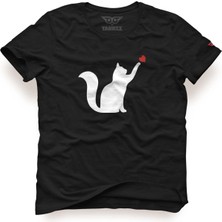 Tarrzzcom Kedi ve Kalp Tasarım Tişört