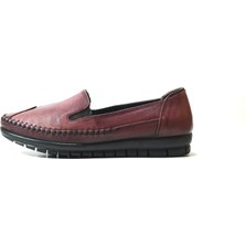 Onlo Ayakkabı 41 Hakiki Deri Bordo Ortopedik Kadın Anne Ayakkabı