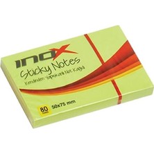 Inox Sticky Notes 80 YAPRAK50X75 mm Yapışkanlı Sarı Not Kağıdı