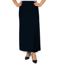 Butik Tesettür Büyük Beden Deri Detaylı Astarlı Pileli Krep Anne Eteği