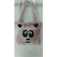 Butik Panda Yüz Emojili  Kürk Çanta
