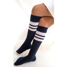 Ciho Socks 4 Çift Kız Çocuk Kadın Karışık Çizgili Kaymayan Diz Altı Orta Okul Lise Kolej Okul Çorabı