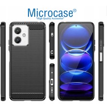 Microcase Xiaomi Redmi Note 12R Pro 6.67 Inch Brushed Carbon Fiber Silikon Kılıf - Siyah AL3332