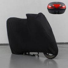 Teksin Kymco Agility City 125 Çantalı Motosiklet Brandası Siyah Penye Örtü Motor Brandası