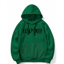 Amor Man Büyük Beden Kapüşonlu Telepathy Baskılı Pamuk Oversize Erkek Sweatshirt