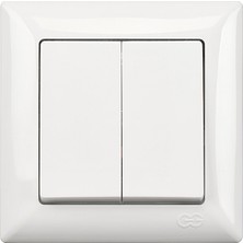 Günsan Elektrik Visage Beyaz Komütatör + Çerçeve