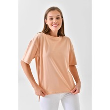 Sufyy  Pamuk Tişört Kısa Kollu Düz Model Kadın T-Shirt Pamuklu Tişört