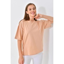 Sufyy  Pamuk Tişört Kısa Kollu Düz Model Kadın T-Shirt Pamuklu Tişört