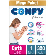 Confy Premium 1 Numara Bebek Bezi Yenidoğan 2 - 5 kg 320 Adet
