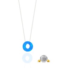 Adal Silver O Harfi Opal Kolye 925 Ayar Gümüş