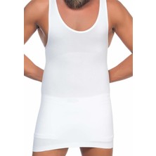 Secret Moda U Yaka Emay Erkek Toparlayıcı Göbek Saklayıcı Atlet Bel Korse Beyaz