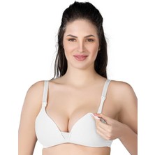 Secret Moda Toparlayıcı Modal Cotton Kaplı Hamile Kadın Emzirme Sütyeni Beyaz 95 1422