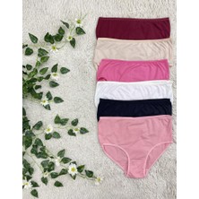 Betimoda Kadın Pamuklu Yüksek Bel Highwaist Slip Büyük Beden Külot 6 Adet Karışık Renk