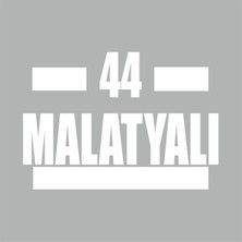 Reysa Tasarım 44 Malatyalı Araba Sticker Beyaz 16X9 cm