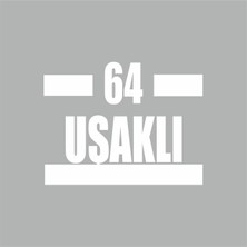 Reysa Tasarım 64 Uşaklı Araba Sticker Beyaz 16X9 cm