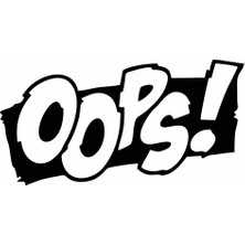 Reysa Tasarım Oops Araba Sticker Siyah 17X9 cm
