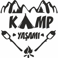 Reysa Tasarım Kamp  Yaşamı Araba Sticker Siyah 15X15 cm