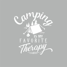 Reysa Tasarım Camp Is My Favorite Therapy Araba Sticker Beyaz 16X18 cm